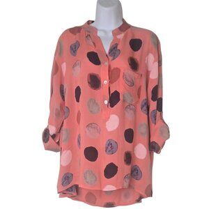 Made In Italy Polka Dot Blouse Viscose Hi Lo